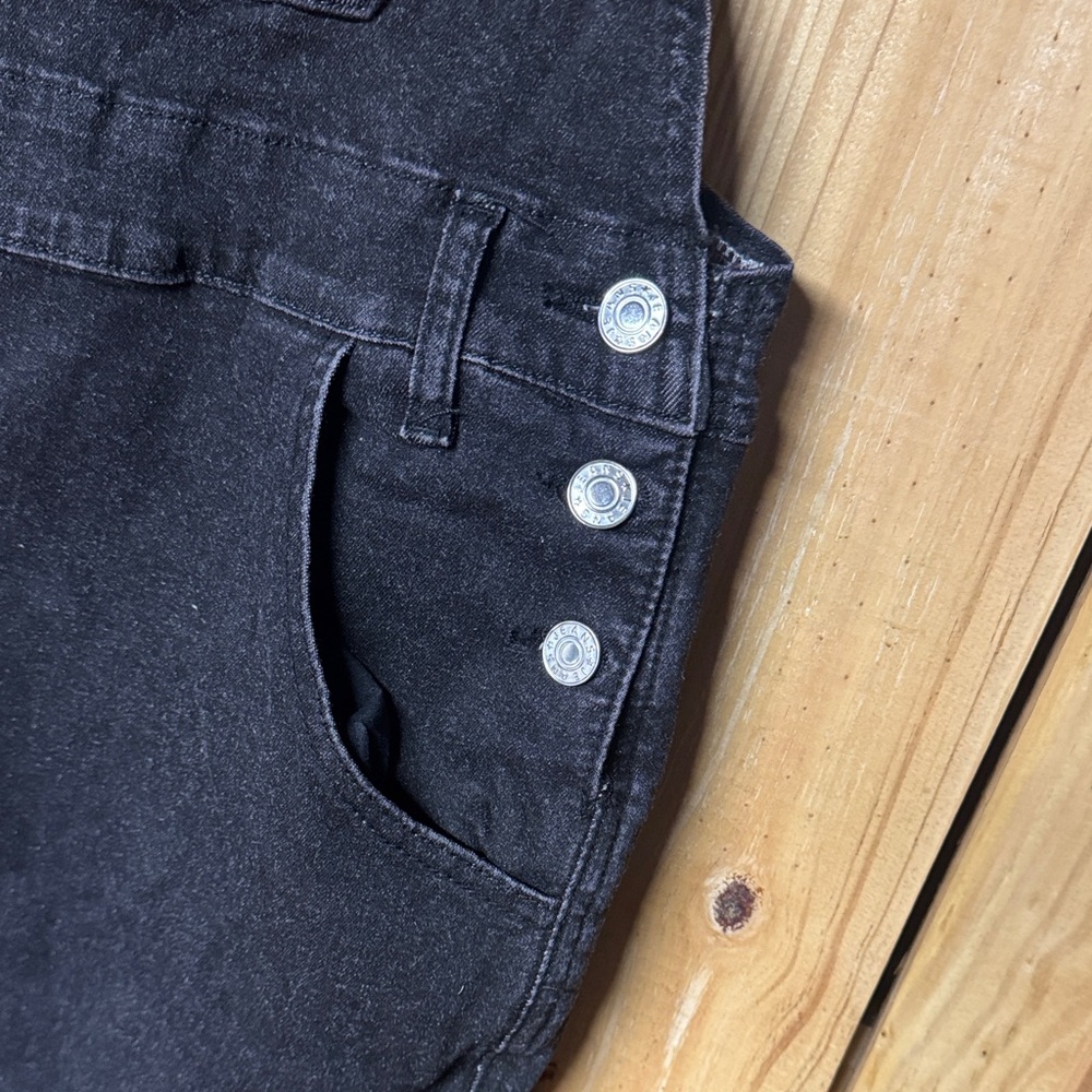 Classic Black Denim Jumpsuit - Picture 3 of 6